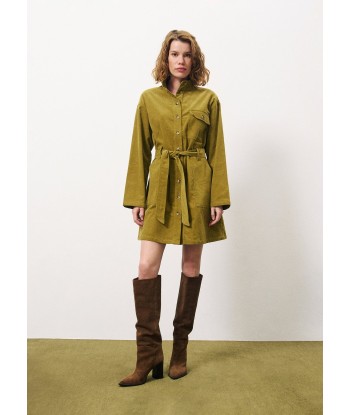 Robe CLOELIA Olive en linge