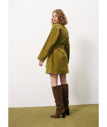 Robe CLOELIA Olive en linge