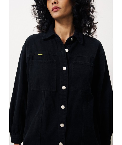 LISANDRE Black Overshirt rembourrage situé sous