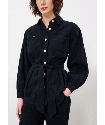 LISANDRE Black Overshirt rembourrage situé sous