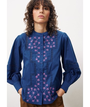 EVALEEN Blue Blouse en linge