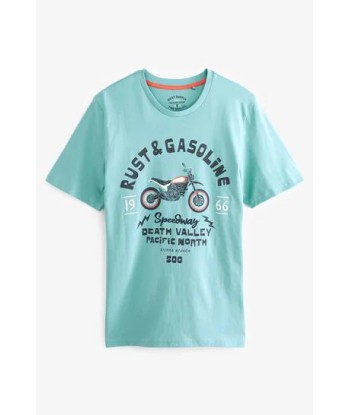 Motorbike Mix Print T-Shirt Profitez des Offres !