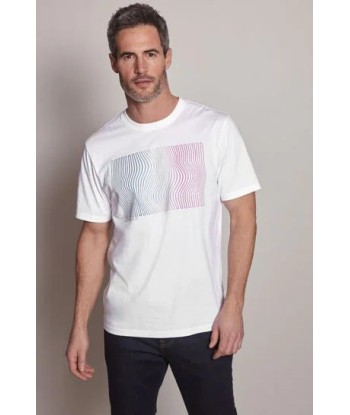 White Lines Print T-Shirt Venez acheter