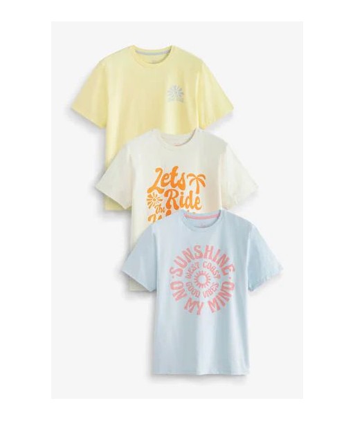 Pastel Surf Mix Print T-Shirts 3 PACK Les êtres humains sont 