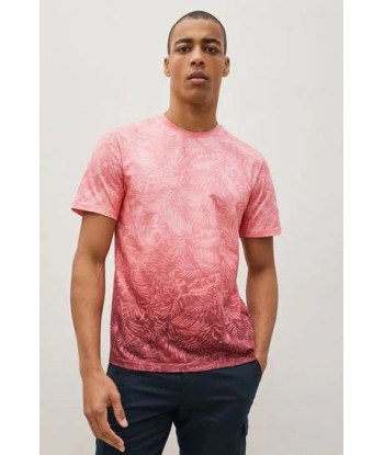 Coral Pink Leaf Dip Dye T-Shirt de France