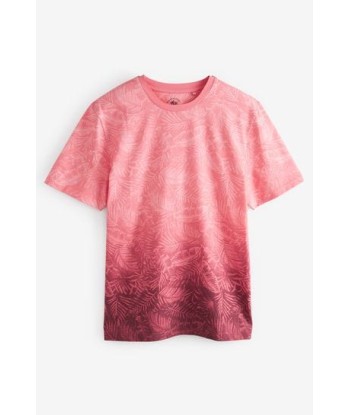 Coral Pink Leaf Dip Dye T-Shirt de France