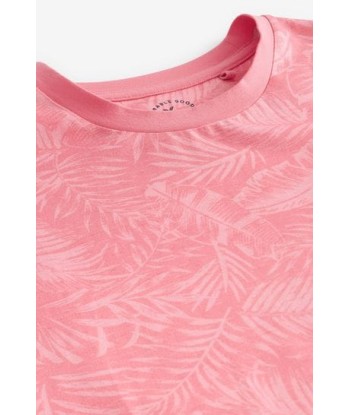 Coral Pink Leaf Dip Dye T-Shirt de France