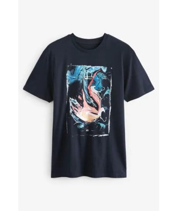 Navy Printed Graphic T-Shirt pour bénéficier 