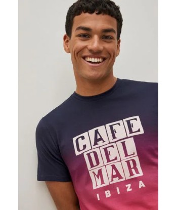 Orange Cafe Del Mar Licence Ibiza Print T-Shirt livraison et retour toujours gratuits