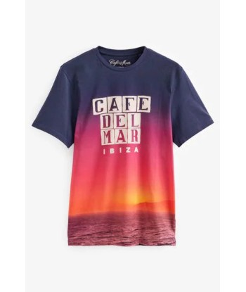 Orange Cafe Del Mar Licence Ibiza Print T-Shirt livraison et retour toujours gratuits