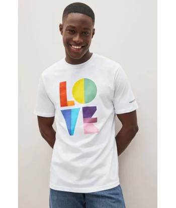 White Printed LOVE Charity Pride T-Shirt vous aussi creer 