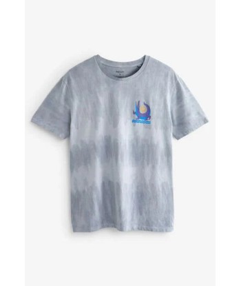 Grey Acid Wash Printed Graphic T-Shirt prix pour 