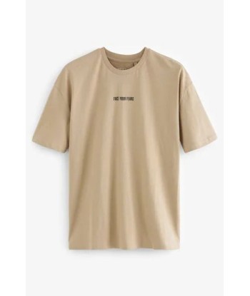 Tan Brown Back Print T-Shirt vente chaude votre 