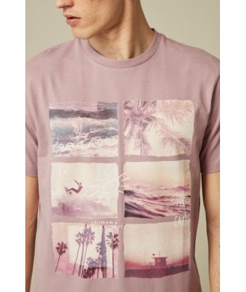 Pink Beach Print T-Shirt les ligaments