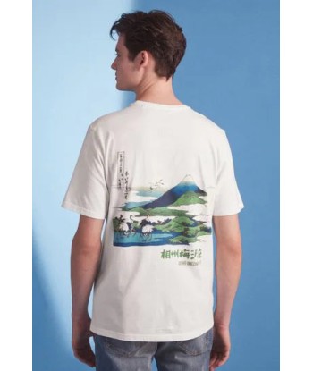 White Hokusai Mountain Print T-Shirt Vous souhaitez 