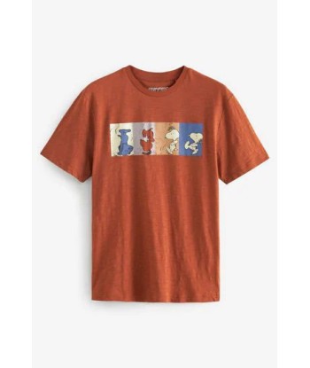 Rust Brown Snoopy Print T-Shirt rembourrage situé sous