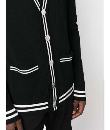 Contrasting Trim V-Neck Cardigan la livraison gratuite