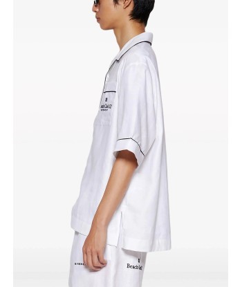 Contrasting Trim Linen Shirt prix pour 