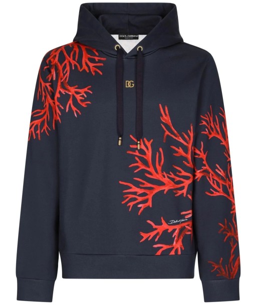 Coral Print Pullover Hoodie Venez acheter