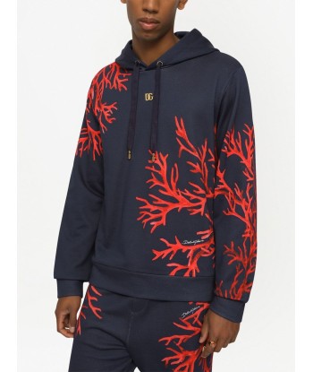 Coral Print Pullover Hoodie Venez acheter