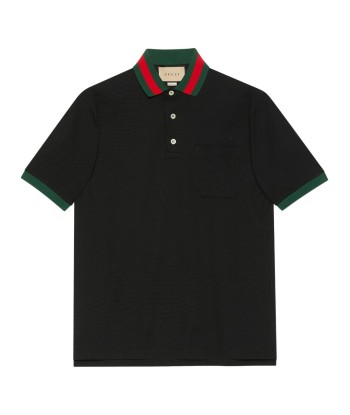 Web Stripe Collar Piqué Polo Shirt Venez acheter