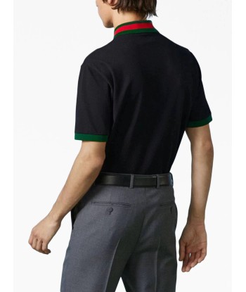 Web Stripe Collar Piqué Polo Shirt Venez acheter