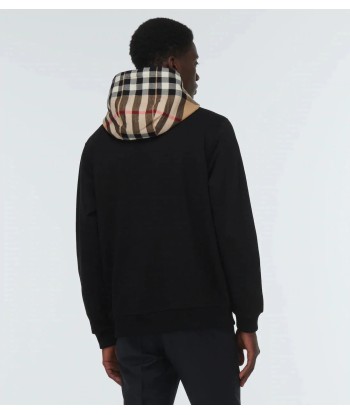 Vintage Check Cotton Hoodie Burberry chez Cornerstreet bien 