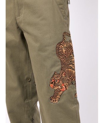 Tiger Embroidered Straight Leg Pants 2024