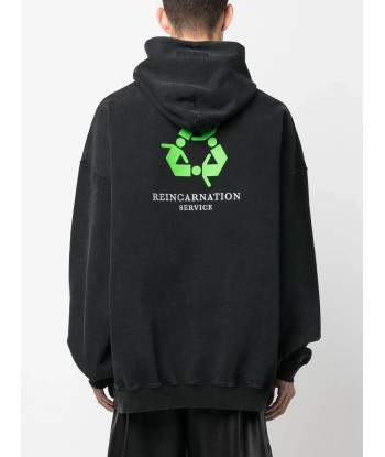 Text Print Cotton Hoodie Economisez 