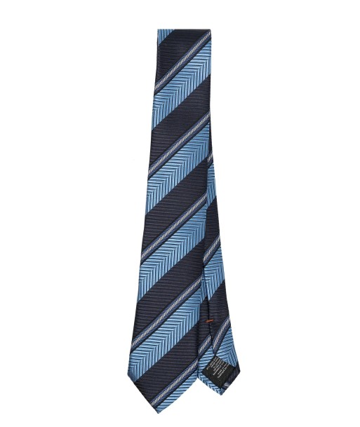 Striped Silk Blend Tie pas chere