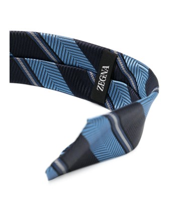 Striped Silk Blend Tie pas chere