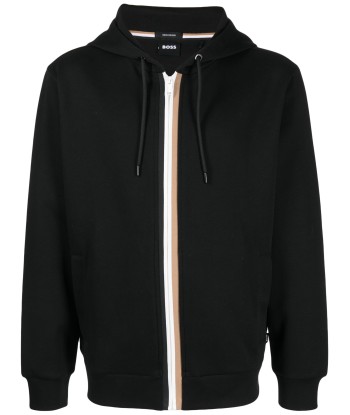 Stripe Detailing Drawstring Hoodie destockage