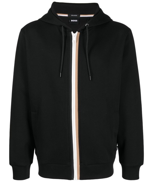 Stripe Detailing Drawstring Hoodie destockage